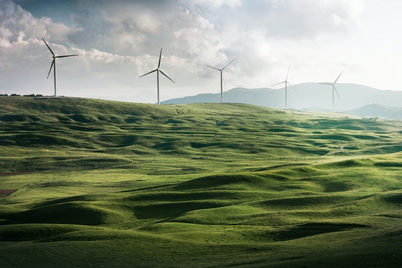 Grass, Wind Turbines